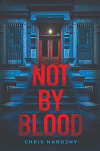 Spooky house facade at night